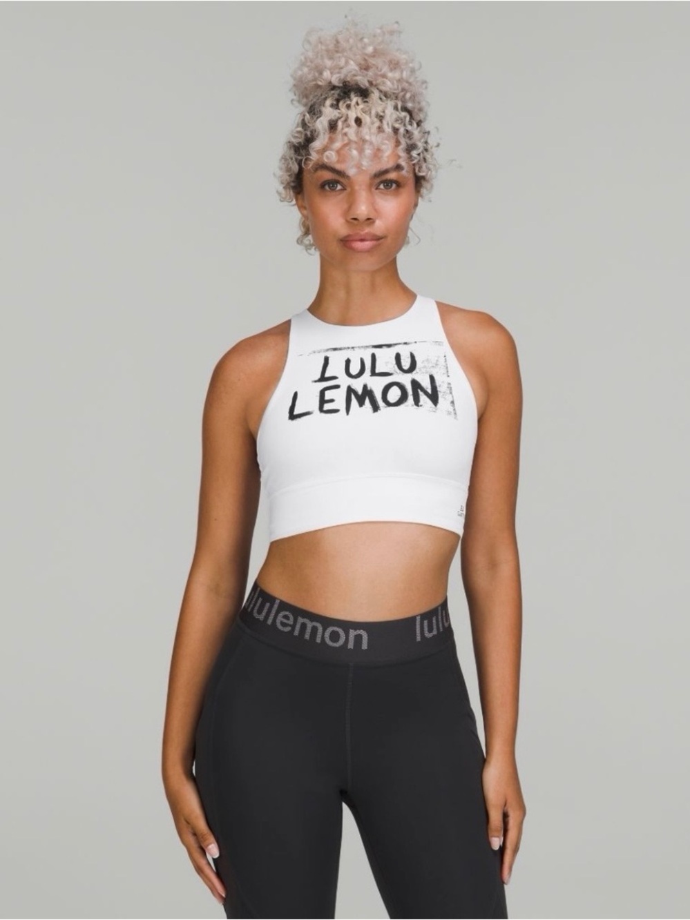 Lululemon/ Ed Curtis Limited Edition/ Energy Bra/ Medium Support/ White/ Size 8